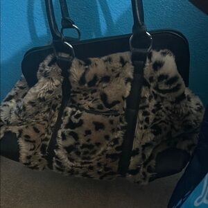 Leopard Print Faux Fur Women's Bag